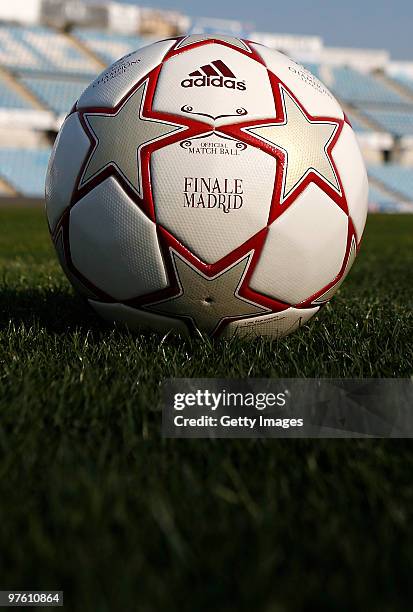 The new Official Match Ball for the UEFA Women's Champions League Final, is unveiled on March 10, 2010 in Madrid, Spain. The match takes place on May...