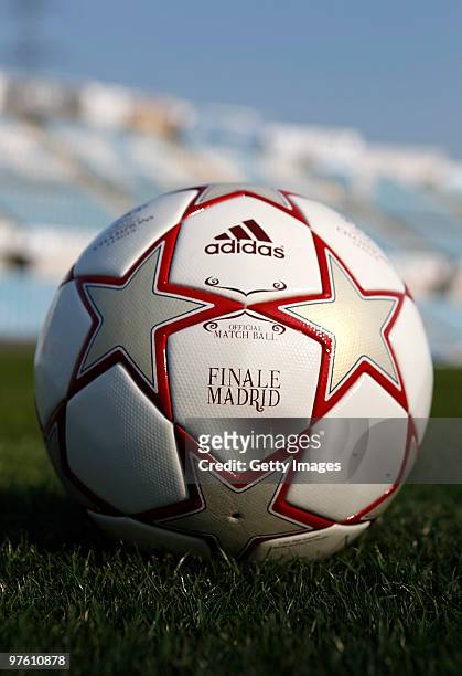 The new Official Match Ball for the UEFA Women's Champions League Final, is unveiled on March 10, 2010 in Madrid, Spain. The match takes place on May...