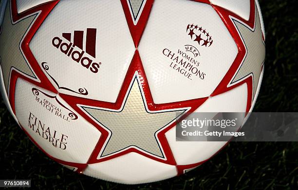 The new Official Match Ball for the UEFA Women's Champions League Final, is unveiled on March 10, 2010 in Madrid, Spain. The match takes place on May...
