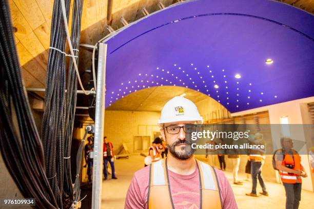 May 2018, Germany, Berlin: Sub-project leader of track contruction of the project implementation U5 line, Markus Osterwald, standing in front of the...