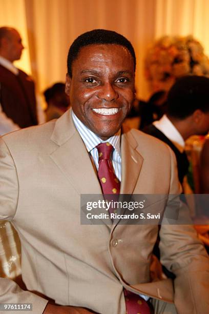 Carl Lewis at the wedding of Sanya Richards and Aaron Ross on February 26, 2010 in Austin, Texas.