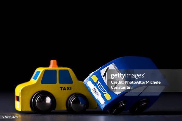 toy cars colliding - toy car accident stock pictures, royalty-free photos & images