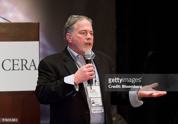 John R. Grizz Deal, chief executive officer of Hyperion Power Generation Inc., speaks at the 2010 CERAWEEK conference in Houston, Texas, U.S., on...
