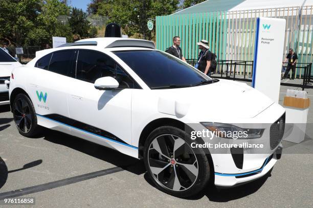 May 2018, US, Mountain View: A self-driving car made by Google's sister company Waymo is on display at the conference Google I/O. The car is a...