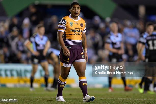 Anthony Milford of the Broncos is sent off during the round 15 NRL match between the Cronulla Sharks and the Brisbane Broncos at Southern Cross Group...