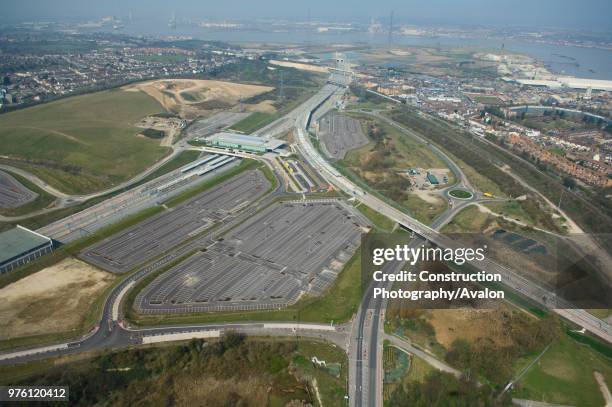 Aerial View of Ebbsfleet International Station, opened on 29 Jan 2008 The aerial view shows some of the car park area which has 9000 spaces.