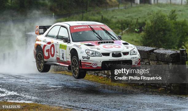 Letterkenny , Ireland - 16 June 2018; Garry Jennings and Rory Kennedy in a Subaru Impreza WRC S12B during stage 8 Knockalla at the Joule Donegal...