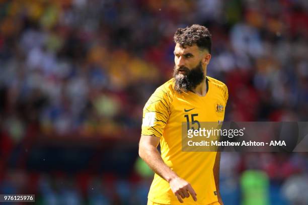 Mile Jedinak of Australia looks on during the 2018 FIFA World Cup Russia group C match between France and Australia at Kazan Arena on June 16, 2018...
