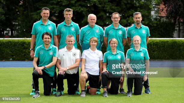 Upper row Thomas Roy, DFB coach, Stephan Holwadt, DFB coach, Ralf Peter, DFB coach, Maik Halemeier, DFB coach and Markus Nadler, DFB manager coach,...