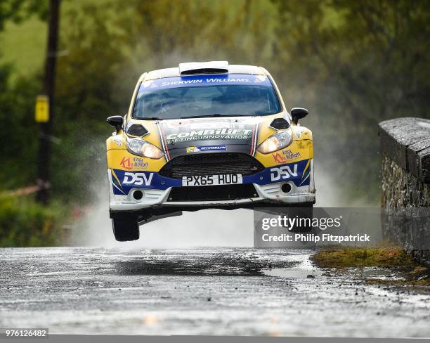 Letterkenny , Ireland - 16 June 2018; Sam Moffett and Karl Atkinson in a Ford Fiesta R5 during stage 8 Knockalla of the Joule Donegal International...