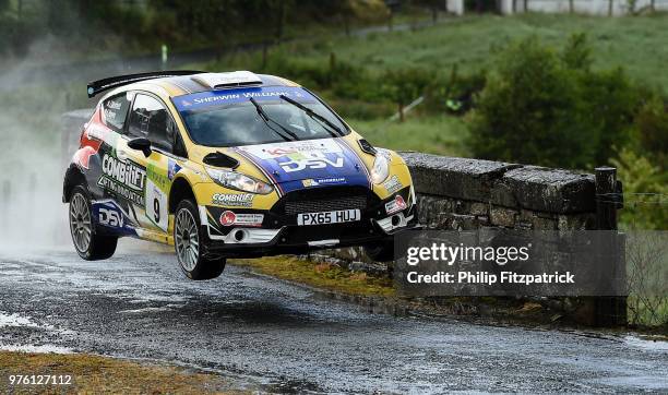 Letterkenny , Ireland - 16 June 2018; Josh Moffett and Andy Hayes in a Ford Fiesta R5 during stage 8 Knockalla of the Joule Donegal International...