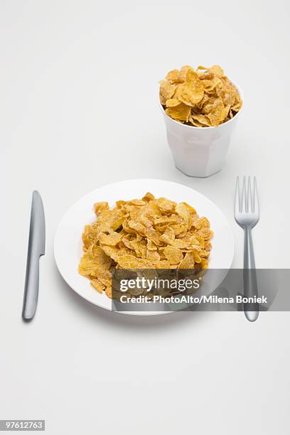 food concept, cereal filling bowl and glass - high fibre diet stock pictures, royalty-free photos & images