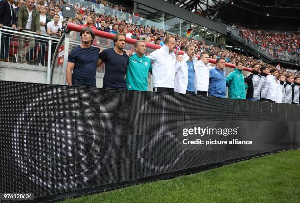 June 2018, Austria, Klagenfurt: Soccer international friendly, Austria vs Germany at the Woerthersee Stadium. Germany's National coach Joachim Loew ,...