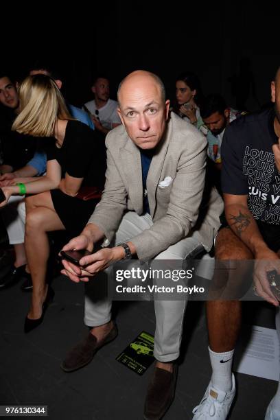 Dylan Jones attends the Represent SS19 Menswear Show during Milan Men's Fashion Week Spring/Summer 2019 on June 16, 2018 in Milan, Italy.