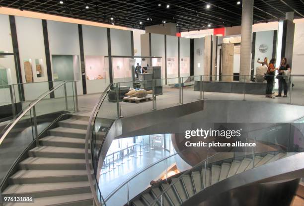 May 2018, France, Nimes: View of the Musee de la Romanite, which officially opens on 02 June 2018. The museum is to show and preserve the rich...