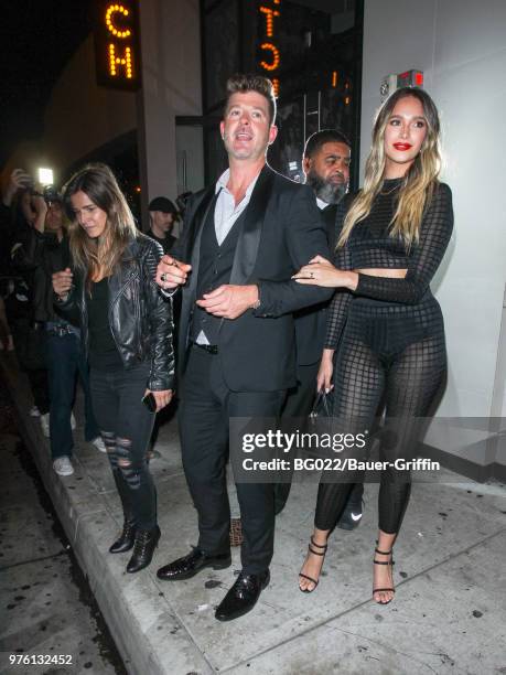 Robin Thicke and April Love Geary are seen on June 16, 2018 in Los Angeles, California.