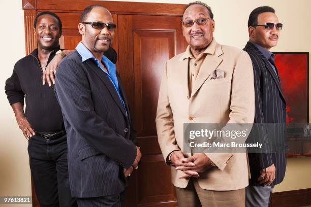 Theo Peoples, Lawrence Roquel Payton Jr, Abdul Duke Fakir and Ronnie McNeir of The Four Tops pose for portraits at The Grosvenor House Hotel on March...