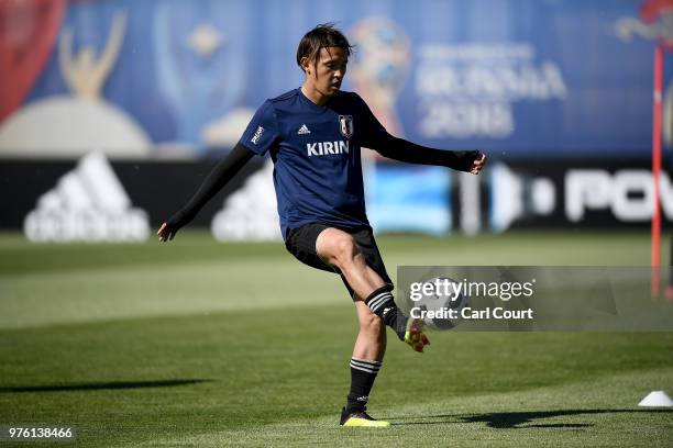Tomoaki Makino of Japan in action during the Japan Training Session on June 16, 2018 in Kazan, Russia.