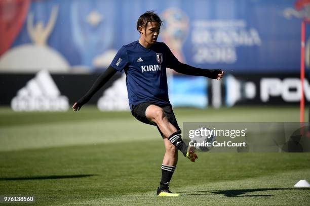 Takashi Usami of Japan in action during the Japan Training Session on June 16, 2018 in Kazan, Russia.