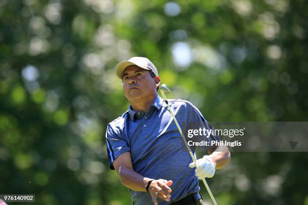 Raphael Gomez of Argentina in action during the second round of the 2018 Senior Italian Open presented by Villaverde Resort played at Golf Club Udine...