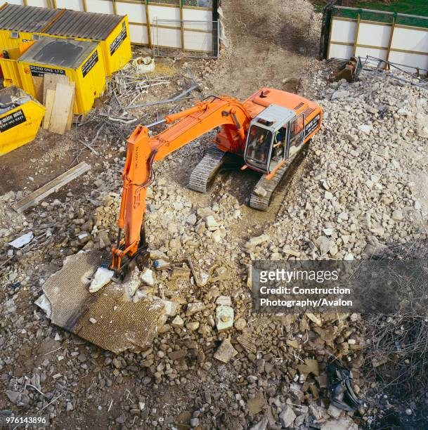Demolition of East London tower block .