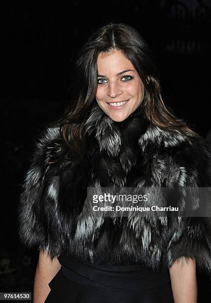 Julia Restoin-Roitfeld attends the Miu Miu Ready to Wear show as part of the Paris Womenswear Fashion Week Fall/Winter 2011 on March 10, 2010 in...
