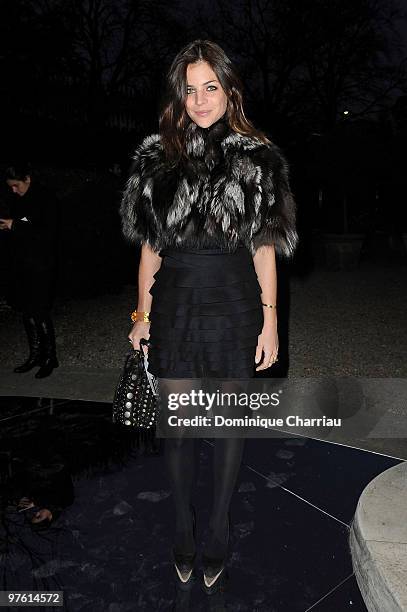 Julia Restoin-Roitfeld attends the Miu Miu Ready to Wear show as part of the Paris Womenswear Fashion Week Fall/Winter 2011 on March 10, 2010 in...