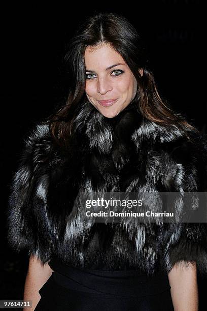 Julia Restoin-Roitfeld attends the Miu Miu Ready to Wear show as part of the Paris Womenswear Fashion Week Fall/Winter 2011 on March 10, 2010 in...