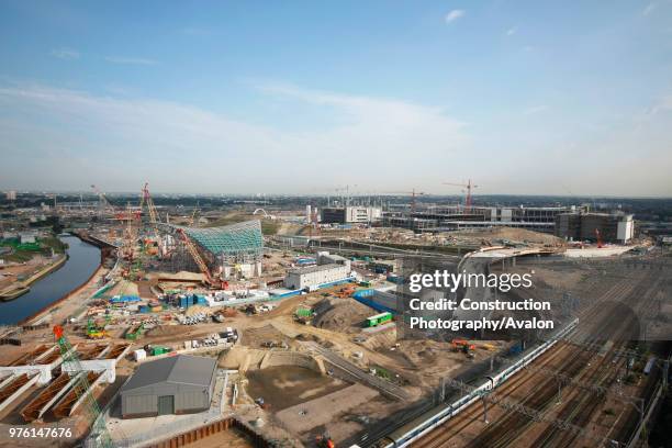 Olympic Aquatics Centre under construction, Stratford, London, UK, August 2009, looking North-West.