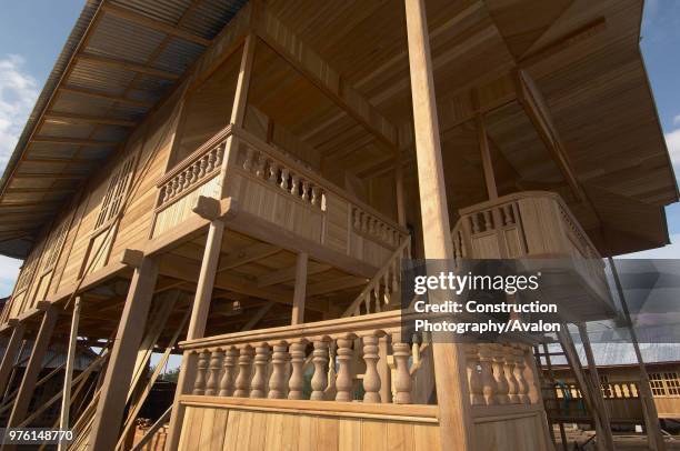 Indonesia, North Sulawesi, near Bitung, Wooden houses factory, Theses houses ares sold as kit abroad.