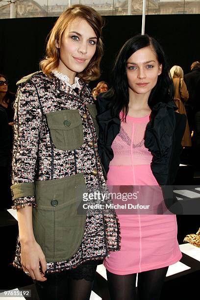Alexa Chung and Leigh Lezark attend the Louis Vuitton Ready to Wear show as part of the Paris Womenswear Fashion Week Fall/Winter 2011 at Cour Carree...