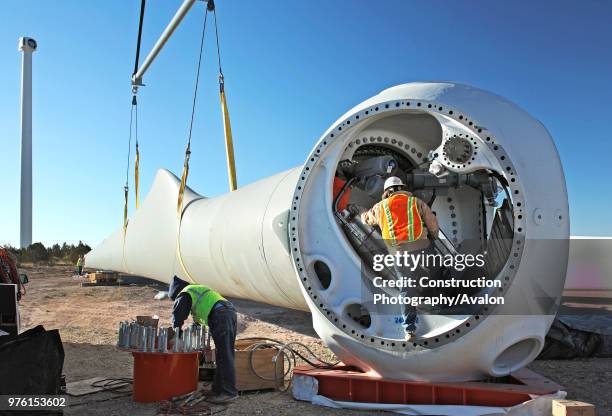 Wind turbine construction near Mountainair, New Mexico, USA, News Photo