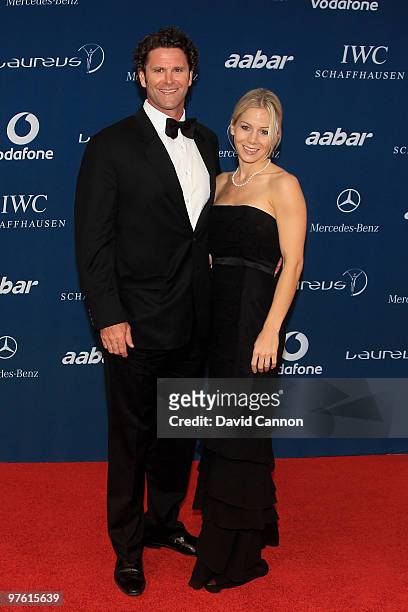Chris Cairns and guest arrive at the Laureus World Sports Awards 2010 at Emirates Palace Hotel on March 10, 2010 in Abu Dhabi, United Arab Emirates.