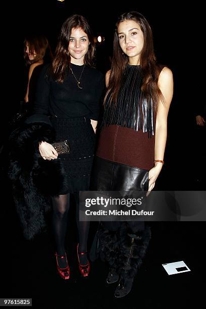 Julia Restoin-Roitfeld and Margherita Missoni attends the Louis Vuitton Ready to Wear show as part of the Paris Womenswear Fashion Week Fall/Winter...