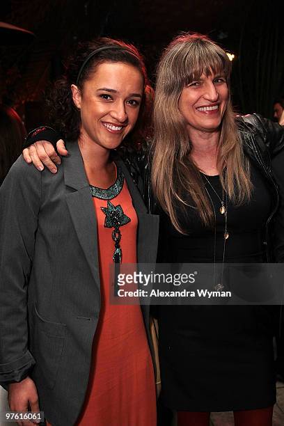 Keisha Castle-Hughes and Catherine Hardwicke at Entertainment Weekly's Party to Celebrate the Best Director Oscar Nominees held at Chateau Marmont on...