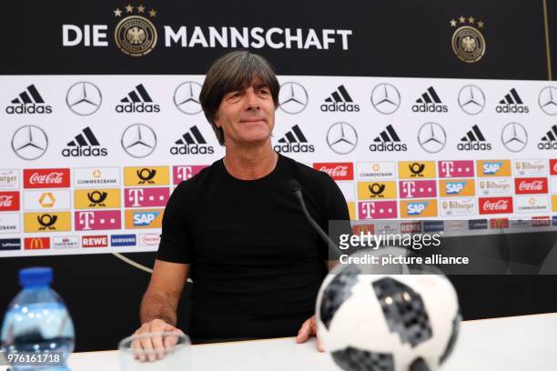 June 2018, Italy, Eppan: Soccer, National Team of Germany, Press conference on the nomination of the 23-members of the final German squad for the...
