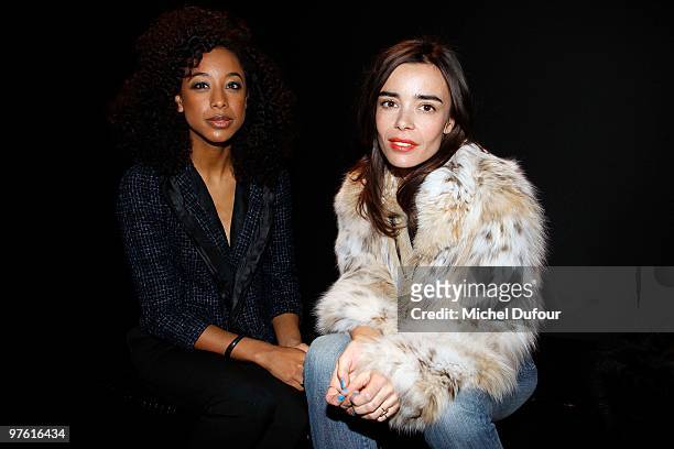 Corrine Bailey Rae and Elodie Bouchez attend the Louis Vuitton Ready to Wear show as part of the Paris Womenswear Fashion Week Fall/Winter 2011 at...