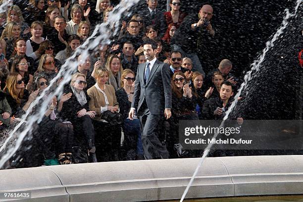 Marc Jacobs walks the runway during the Louis Vuitton Ready to Wear show as part of the Paris Womenswear Fashion Week Fall/Winter 2011 at Cour Carree...