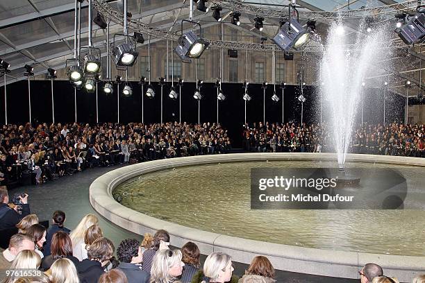 General view of the Louis Vuitton Ready to Wear show as part of the Paris Womenswear Fashion Week Fall/Winter 2011 at Cour Carree du Louvre on March...