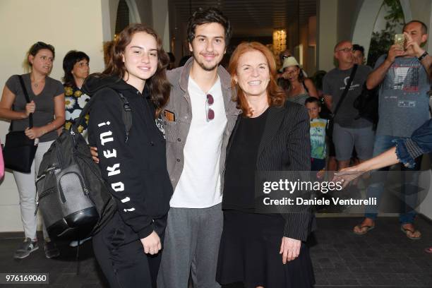 Grace Van Patten, Nat Wolff and Sarah Ferguson, Duchess of York attend the 'Filming Italy Sardegna Festival' at Forte Village Resort on June 16, 2018...