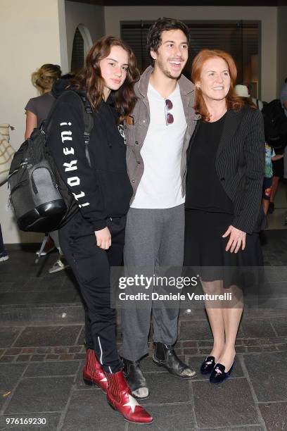 Grace Van Patten, Nat Wolff and Sarah Ferguson, Duchess of York attend the 'Filming Italy Sardegna Festival' at Forte Village Resort on June 16, 2018...