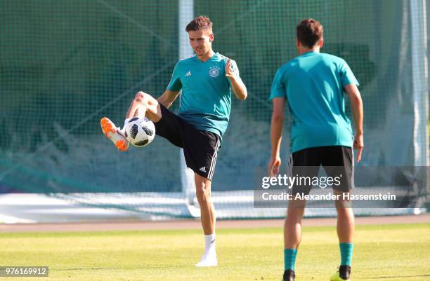 Leon Goretzka in action during the Germany Training Session at Luzhniki Stadium on June 16, 2018 in Moscow, Russia.