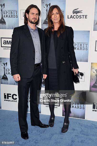 Screenwriter Mark Boal and director Kathryn Bigelow arrive at Film Independent's 2009 Independent Spirit Awards held at the Santa Monica Pier on...