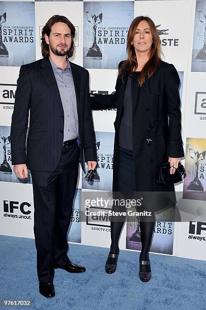 Screenwriter Mark Boal and director Kathryn Bigelow arrive at Film Independent's 2009 Independent Spirit Awards held at the Santa Monica Pier on...