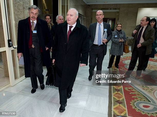 Spanish Minister of external affairs Miguel Angel Moratinos attends external affairs commsion at the Congress on March 10, 2010 in Madrid, Spain.