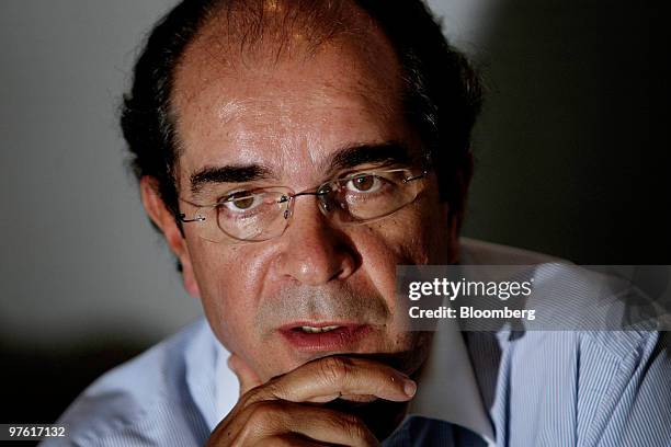 Roberto Lima, chief executive officer of Vivo Participacoes SA, Brazil's largest mobile phone company, speaks during an interview in Brasilia,...