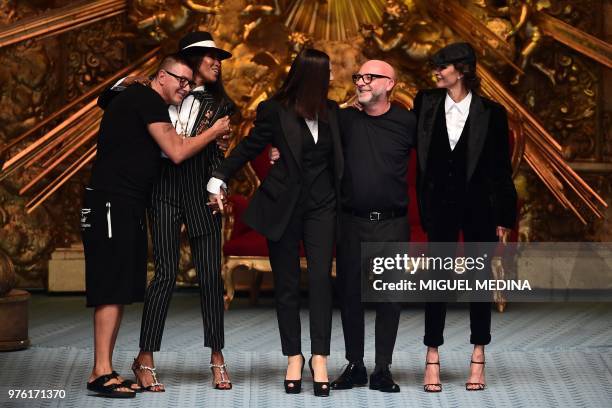 Italian fashion designer Stefano Gabbana, British model Naomi Campbell, Italian model and actress Monica Bellucci, Italian fashion designer Domenico...