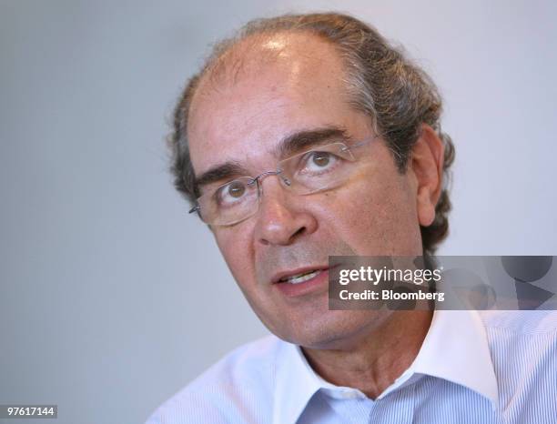 Roberto Lima, chief executive officer of Vivo Participacoes SA, Brazil's largest mobile phone company, speaks during an interview in Brasilia,...