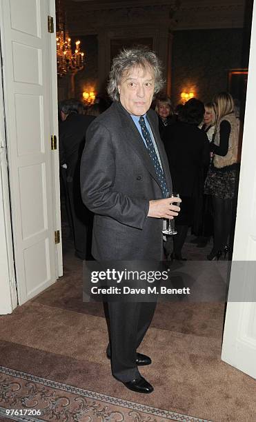 Tom Stoppard attends the Nancy Mitford 'Wigs on the Green' reissue party held by Catherine Ostler and the Dowager Duchess of Devonshire, in...