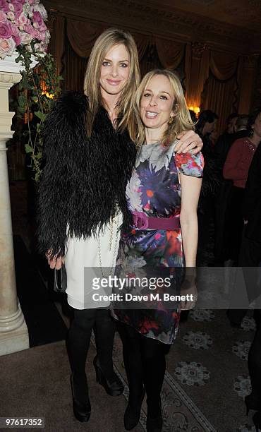 Trinny Woodall and guest attend the Nancy Mitford 'Wigs on the Green' reissue party held by Catherine Ostler and the Dowager Duchess of Devonshire,...